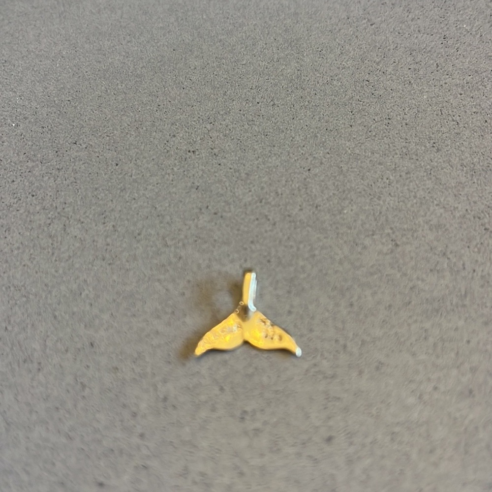 14K Gold Whale Tail Pendant